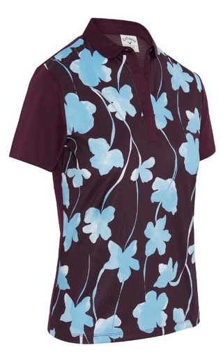 Callaway Stemmed Floral women's polo, potent purple