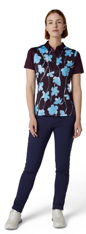 Callaway Stemmed Floral women's polo, potent purple