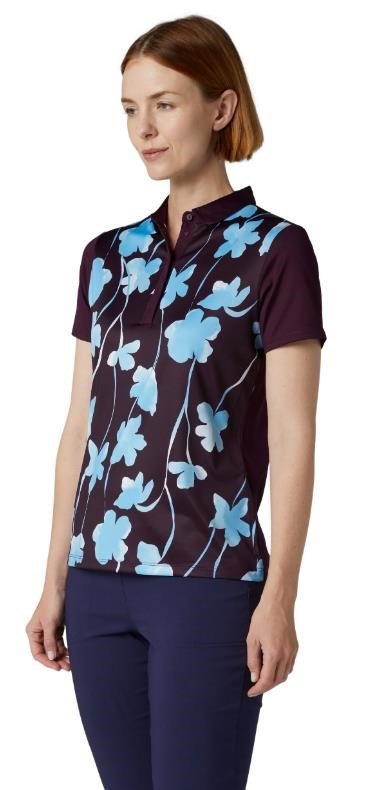 Callaway Stemmed Floral women's polo, potent purple