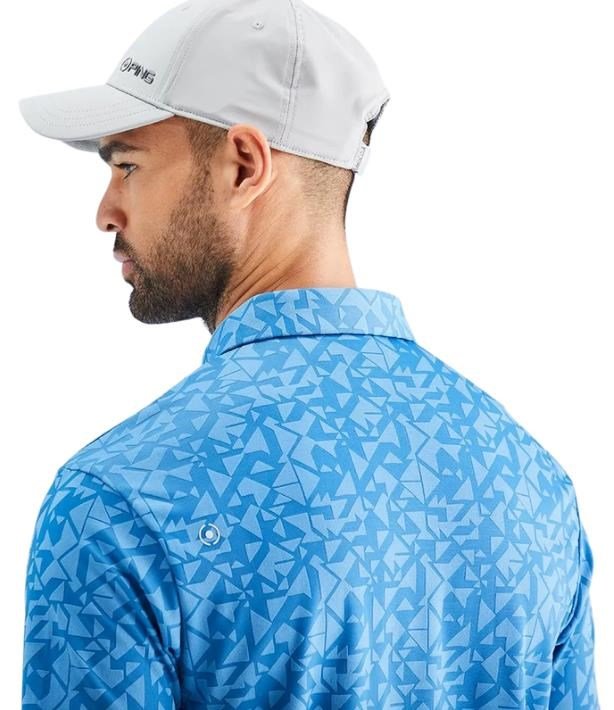 PING Geo Camo men's polo, tidal blue