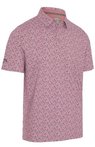 Callaway Novelty Confetti Print men's polo, mesa rose