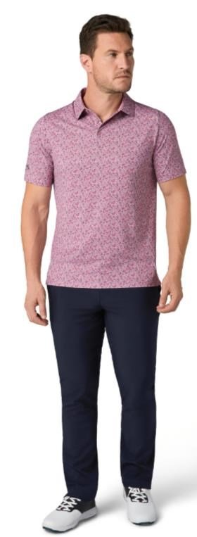 Callaway Novelty Confetti Print men's polo, mesa rose