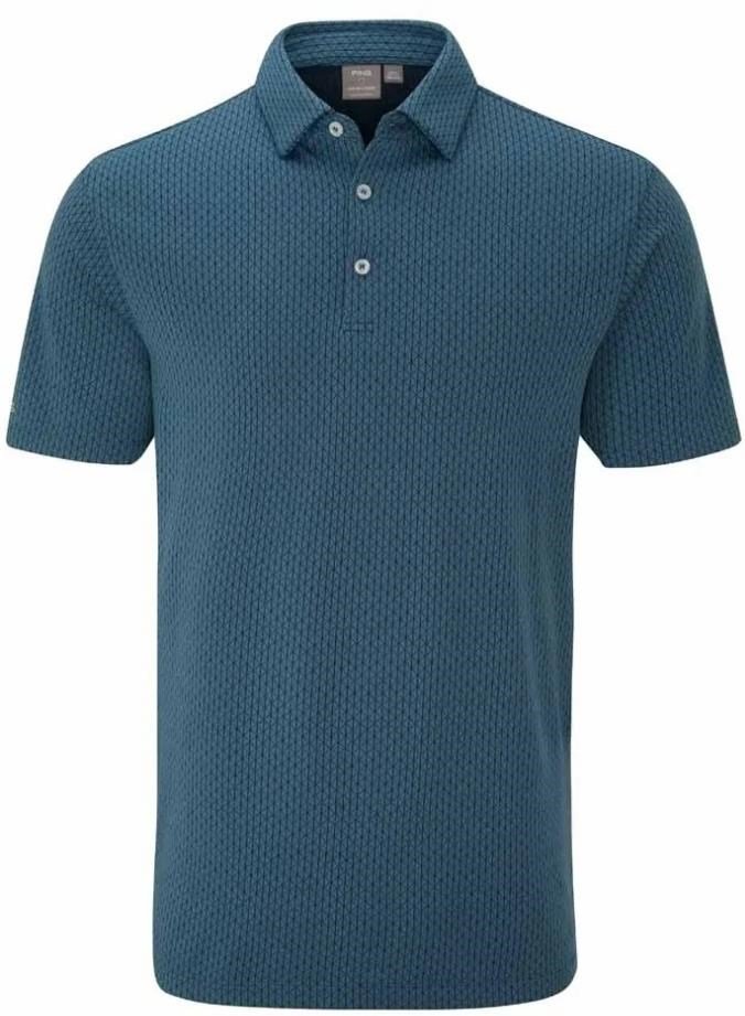 PING Hershel mens polo, blue fusion multi