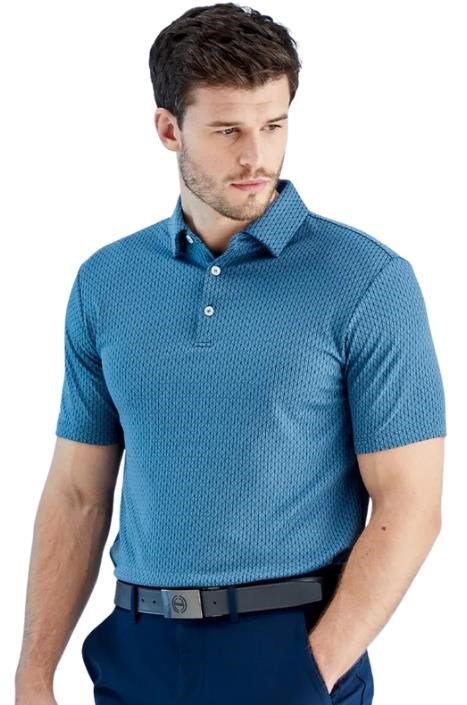 PING Hershel mens polo, blue fusion multi