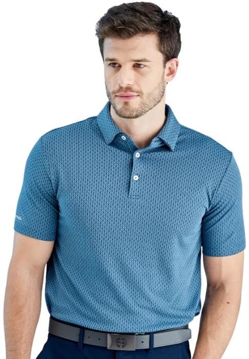 PING Hershel mens polo, blue fusion multi