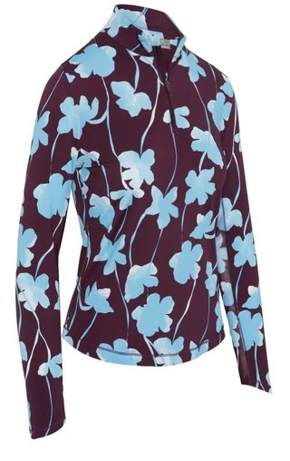 Callaway Stemmed Floral Sun Protection women's top, potent purple