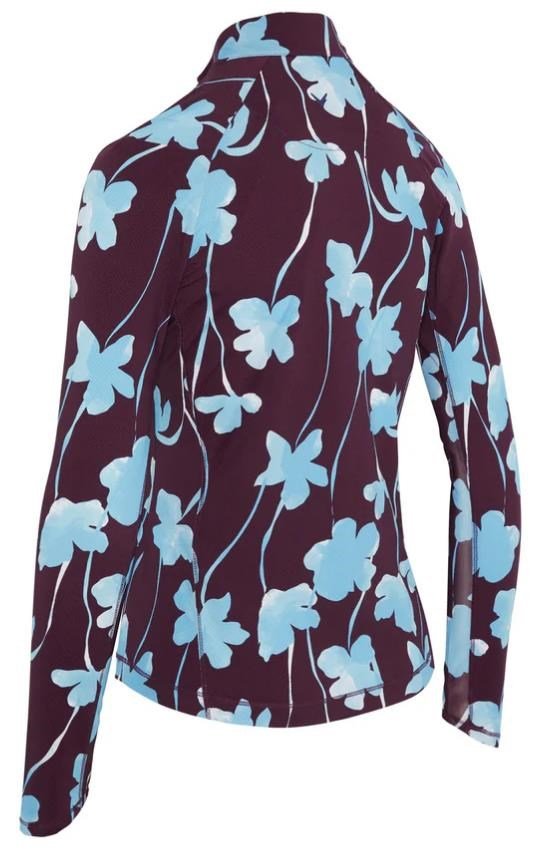 Callaway Stemmed Floral Sun Protection women's top, potent purple