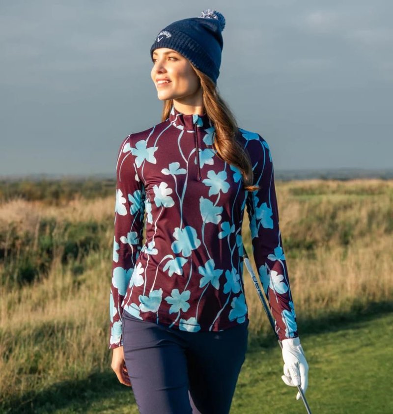 Callaway Stemmed Floral Sun Protection women's top, potent purple