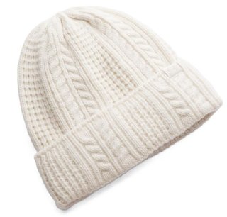 Under Armour Halftime Cable Knit ladies beanie, stone/khaki base
