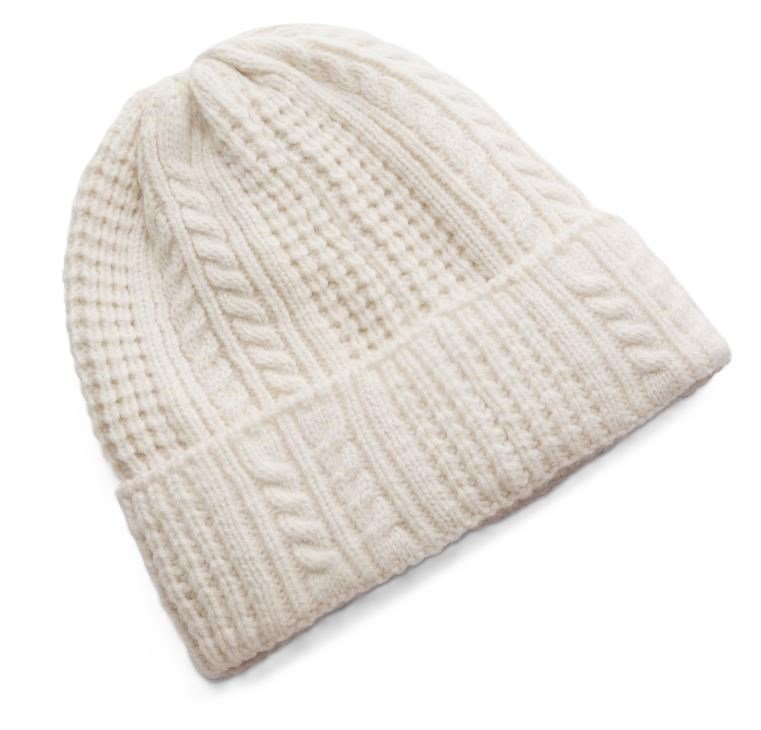 Under Armour Halftime Cable Knit ladies beanie, stone/khaki base