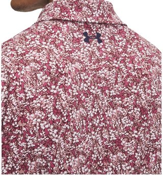 Under Armour Playoff 3.0 Printed men's polo, tourmaline pink/dark maroon/midnight navy