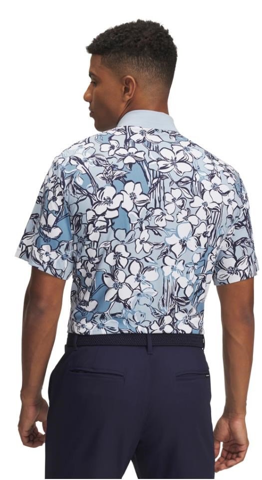 Under Armour Drive Chill Printed men's polo, blue calm/midnight navy