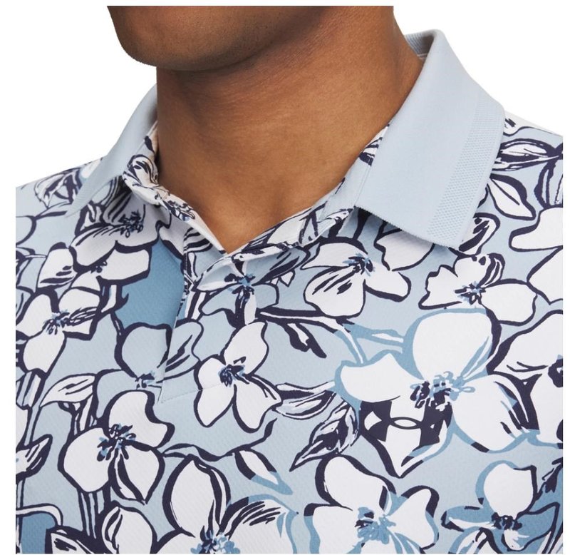 Under Armour Drive Chill Printed men's polo, blue calm/midnight navy