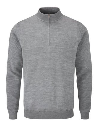 PING Croy Lined Half Zip men's sweater, french grey marl