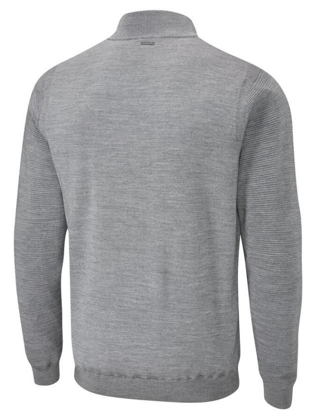 PING Croy Lined Half Zip men's sweater, french grey marl