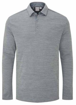 PING Creek long sleeve men's polo, rock melange