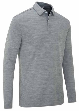 PING Creek long sleeve men's polo, rock melange