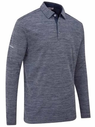 PING Creek long sleeve men's polo, navy melange