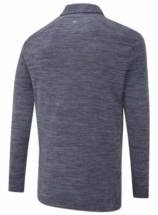 PING Creek long sleeve men's polo, navy melange