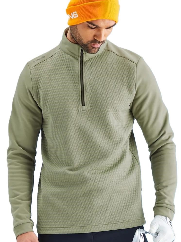 PING Nolan Quarter Zip Fleece men's sweatshirt, lichen