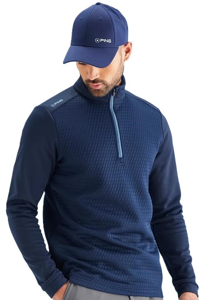 PING Nolan Quarter Zip Fleece men's sweatshirt, navy