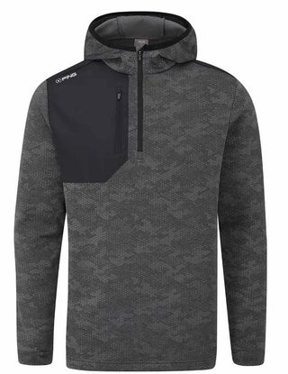 PING Nexa Hooded half zip fleece men's sweatshirt, black