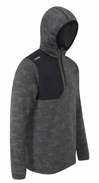 PING Nexa Hooded half zip fleece men's sweatshirt, black