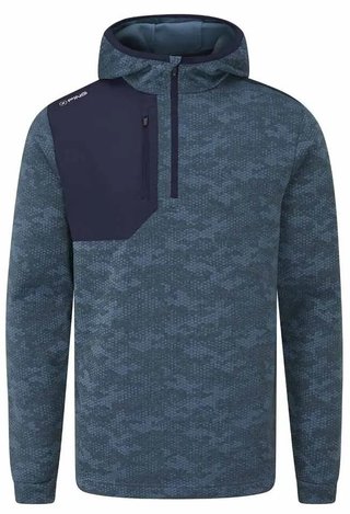 PING Nexa Hooded half zip fleece men's sweatshirt, blue fusion/navy