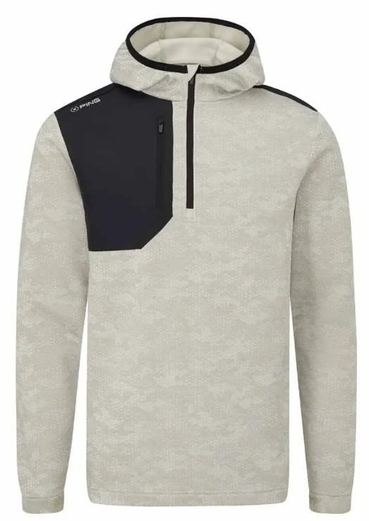 PING Nexa Hooded half zip fleece men's sweatshirt, willow/black