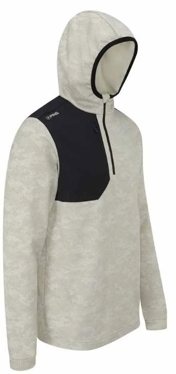 PING Nexa Hooded half zip fleece men's sweatshirt, willow/black