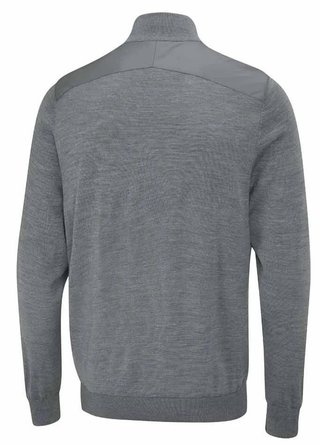 PING Connell Hybrid quarter-zip mens sweater, french grey marl