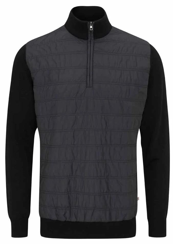 PING Connell Hybrid quarter-zip men's sweater, black