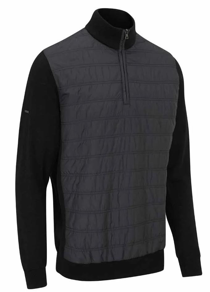 PING Connell Hybrid quarter-zip men's sweater, black