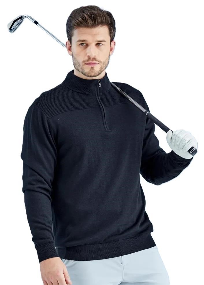 PING Dorset Quarter zip mens sweater, navy