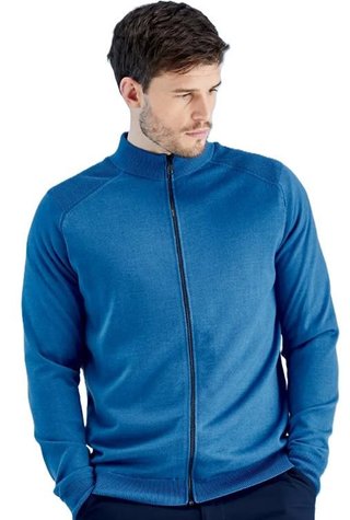 PING Murphy Lined full zip men's sweater, tidal blue