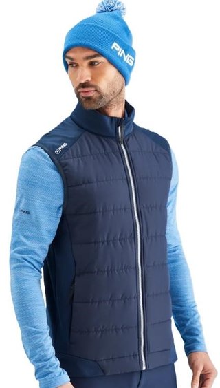 PING Aiden Hybrid fleece mens vest, navy