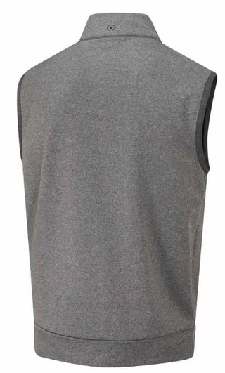 PING Aiden Hybrid Fleece men's vest, asphalt marl/black