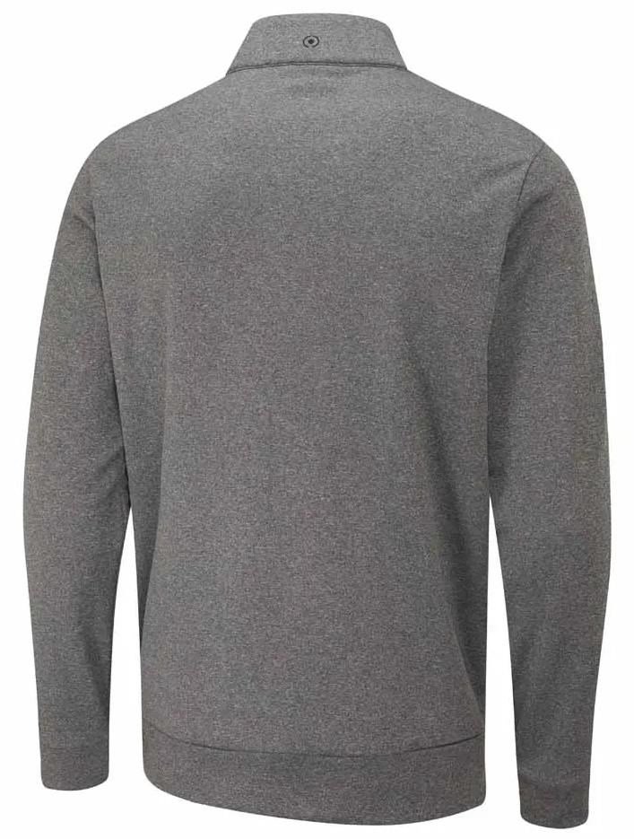 PING Aiden Hybrid fleece mens jacket, asphalt marl/black