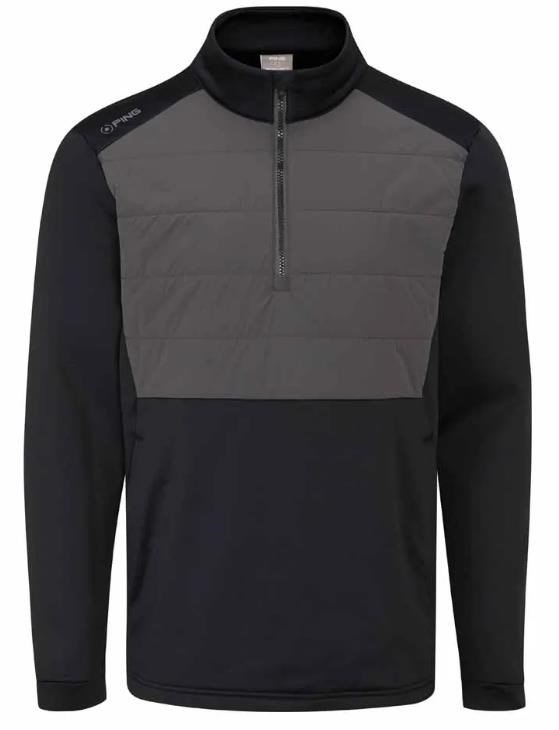 PING Astbury fleece mens jacket, black/asphalt