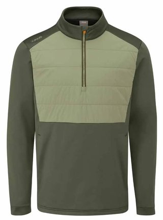 PING Astbury fleece men's jacket, dark olive/lichen