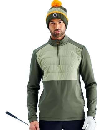 PING Astbury fleece men's jacket, dark olive/lichen