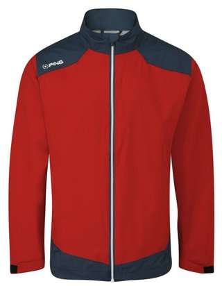 PING AquaDrive Waterproof men's jacket, classic red/oxford blue