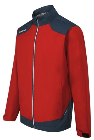 PING AquaDrive Waterproof men's jacket, classic red/oxford blue