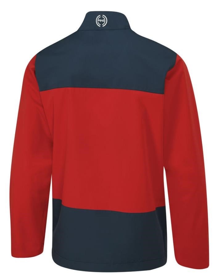 PING AquaDrive Waterproof men's jacket, classic red/oxford blue