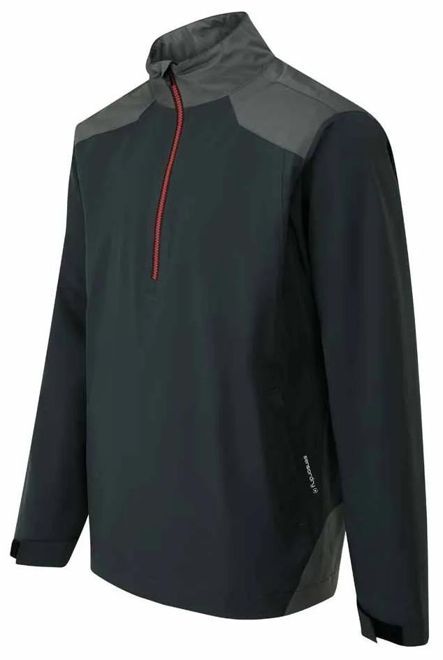 PING AquaDrive Half-Zip men's waterproof jacket, black/asphalt