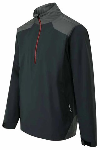 PING AquaDrive Half-Zip men's waterproof jacket, black/asphalt