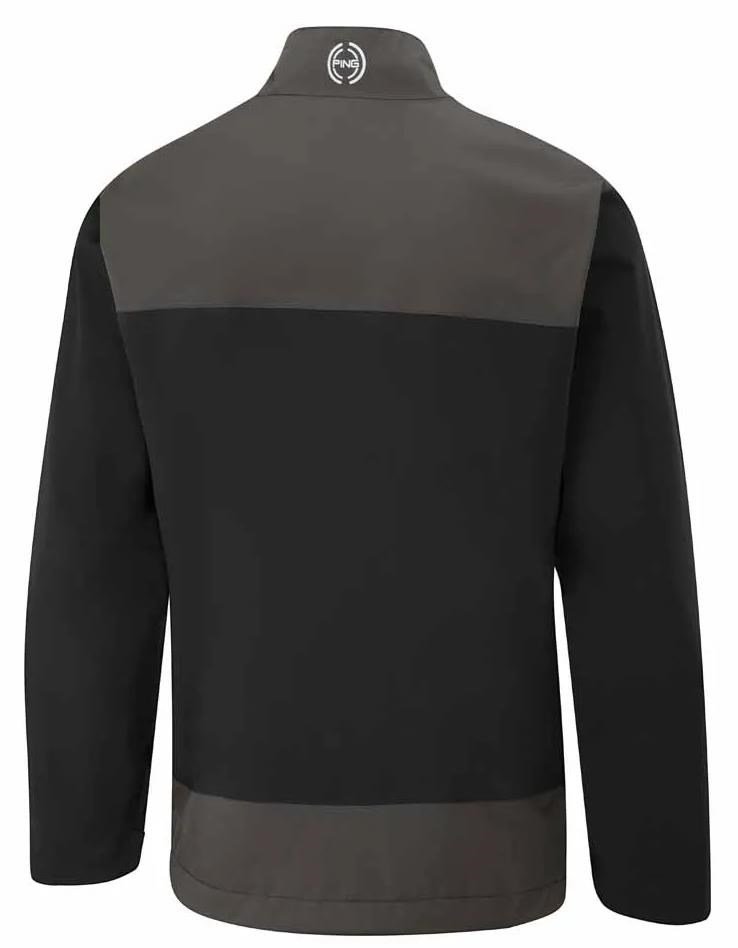 PING AquaDrive Half-Zip men's waterproof jacket, black/asphalt