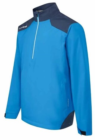 PING AquaDrive Half-Zip men's waterproof jacket, brilliant blue/oxford blue