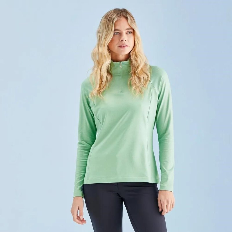 PING Jasmine Printed Long Sleeve women's top, eucalyptus multi
