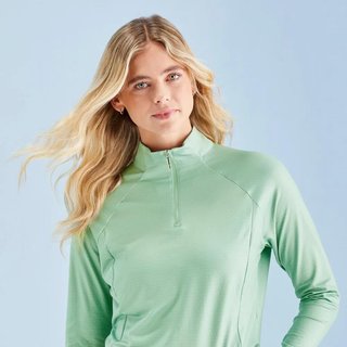 PING Jasmine Printed Long Sleeve women's top, eucalyptus multi